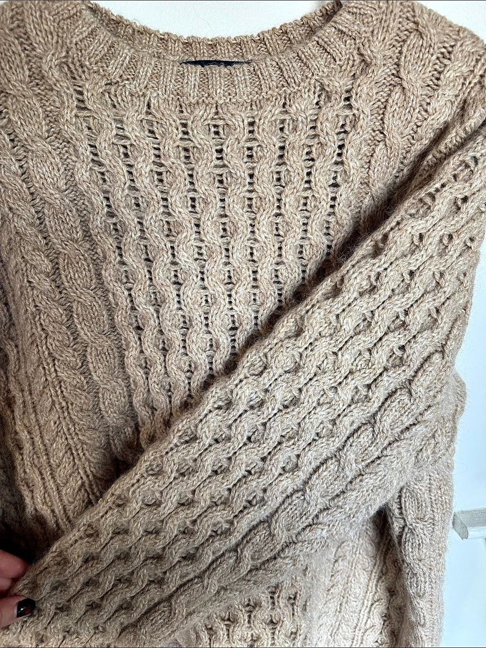 Brandy Melville Wool-Blend Cable Knit Sweater - Picture 4 of 6